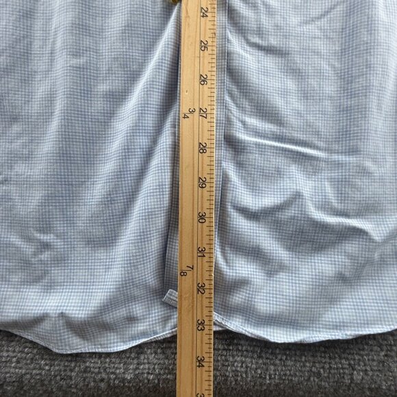 Brooks Brothers Blue Check Cotton Madison 18 35 Non-Iron Shirt Button Up Men - Picture 4 of 10